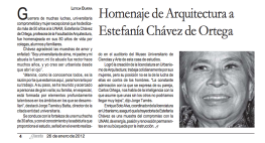 Estefanía Chávez Barragán - Homenaje FA UNAM, Gaceta UNAM, México, 2012.